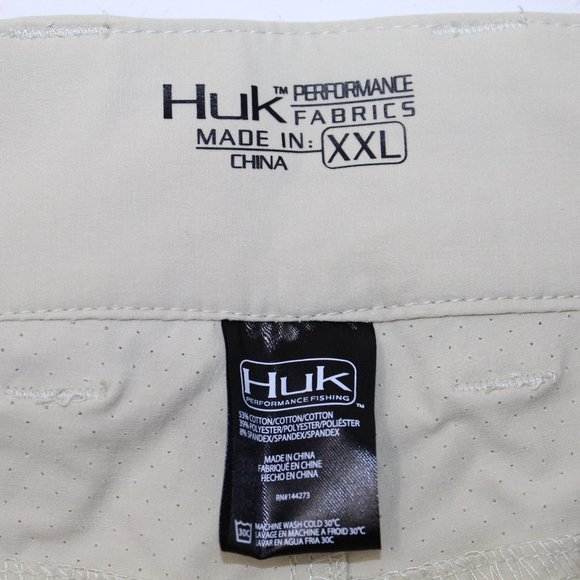 HUK Next Level Performance NWT Men's 2XL XXL Khaki Fishing Shorts w/7" inseam - Picture 9 of 9
